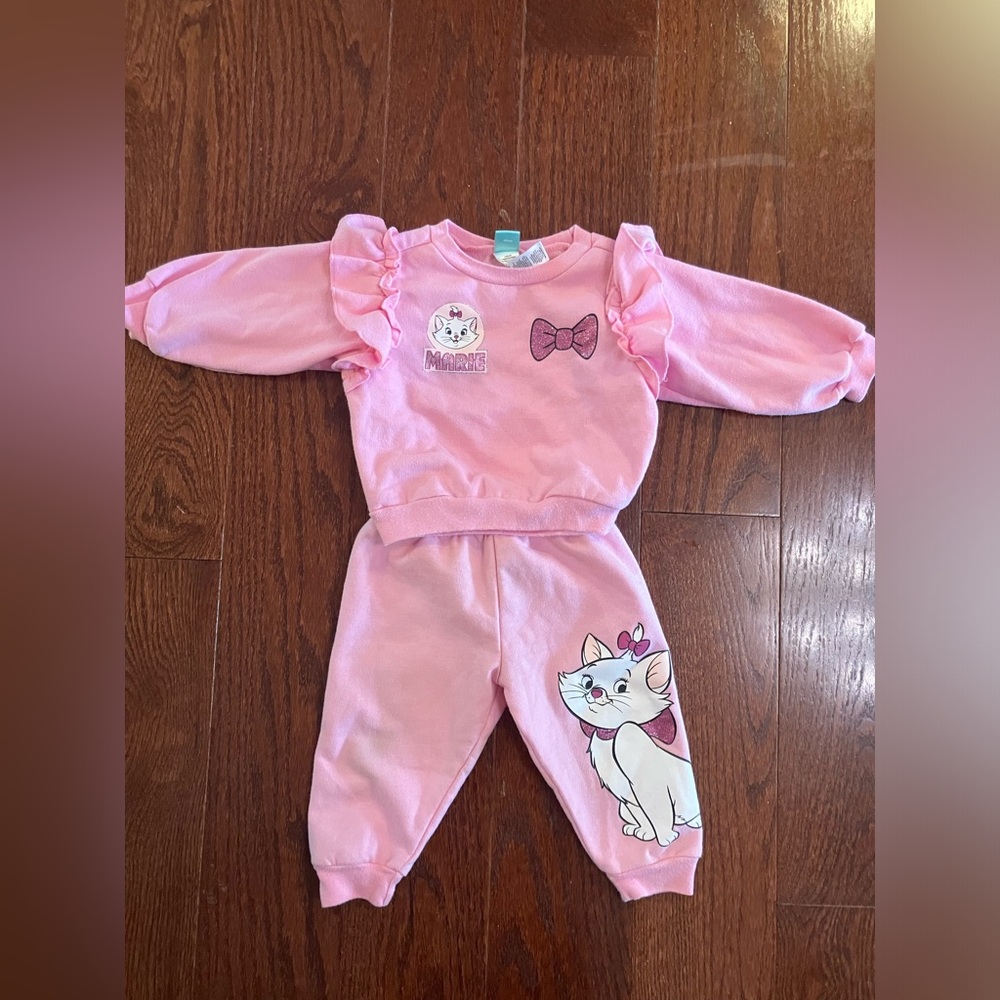 Marie from Aristocrats Pink Sweatshirt Jogger Set Baby